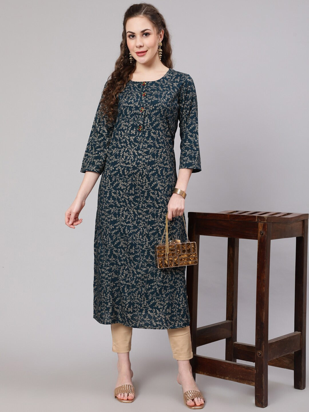 Kalini Women Ethnic Motifs Printed Indie Prints Kurta - Distacart
