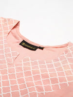 Thumbnail for Khushal K Women Peach-Coloured Printed Kurta with Palazzos & Dupatta - Distacart