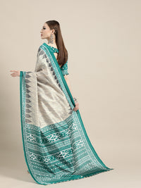 Thumbnail for Saree Mall Geometric Silk Blend Saree with Printed border - Distacart