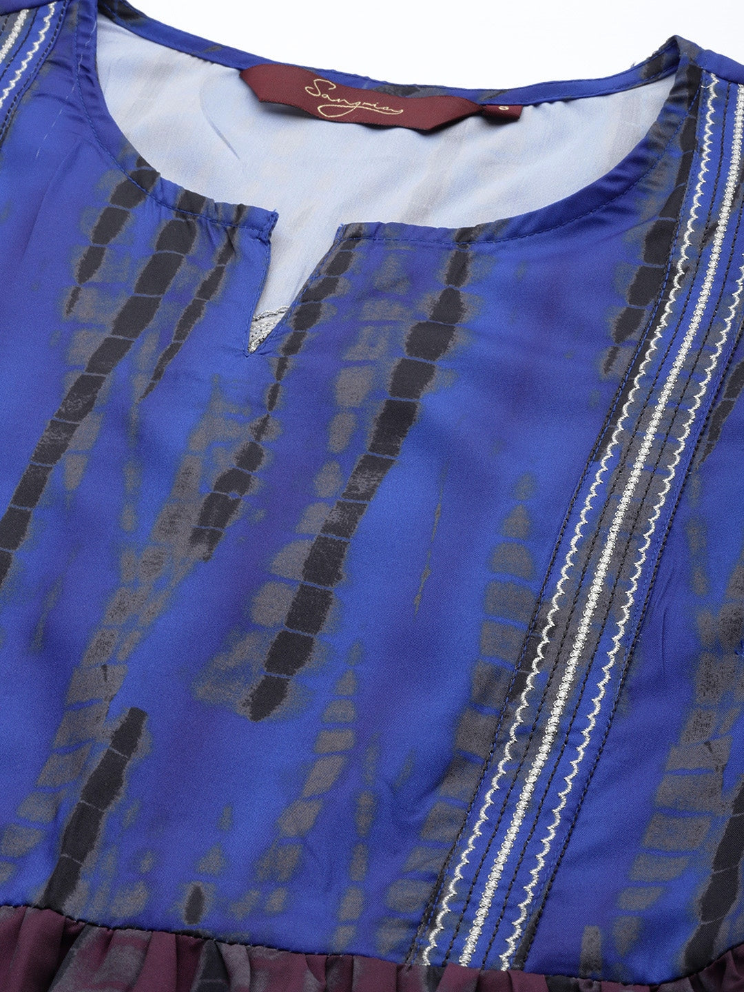 Sangria Women Dyed Tiered Kurta with Palazzos - Distacart