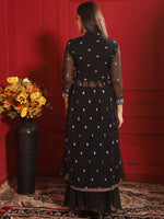 Thumbnail for Kalini Embroidered Pleated Thread Work Kurta with Sharara - Distacart