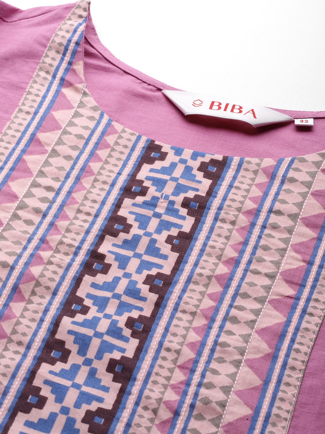 Biba Women Cotton Yoke Design Regular Kurta with Trousers & Dupatta - Distacart