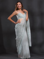 Thumbnail for Koskii Embellished Sequinned Saree - Distacart