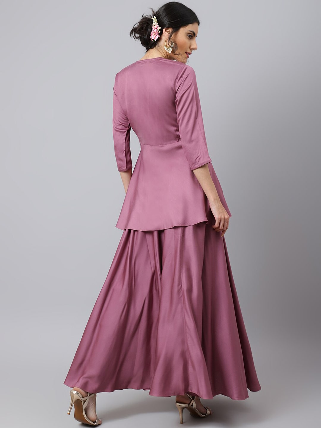 Khushal K Floral Embroidered Beads and Stones Top with Skirt - Distacart
