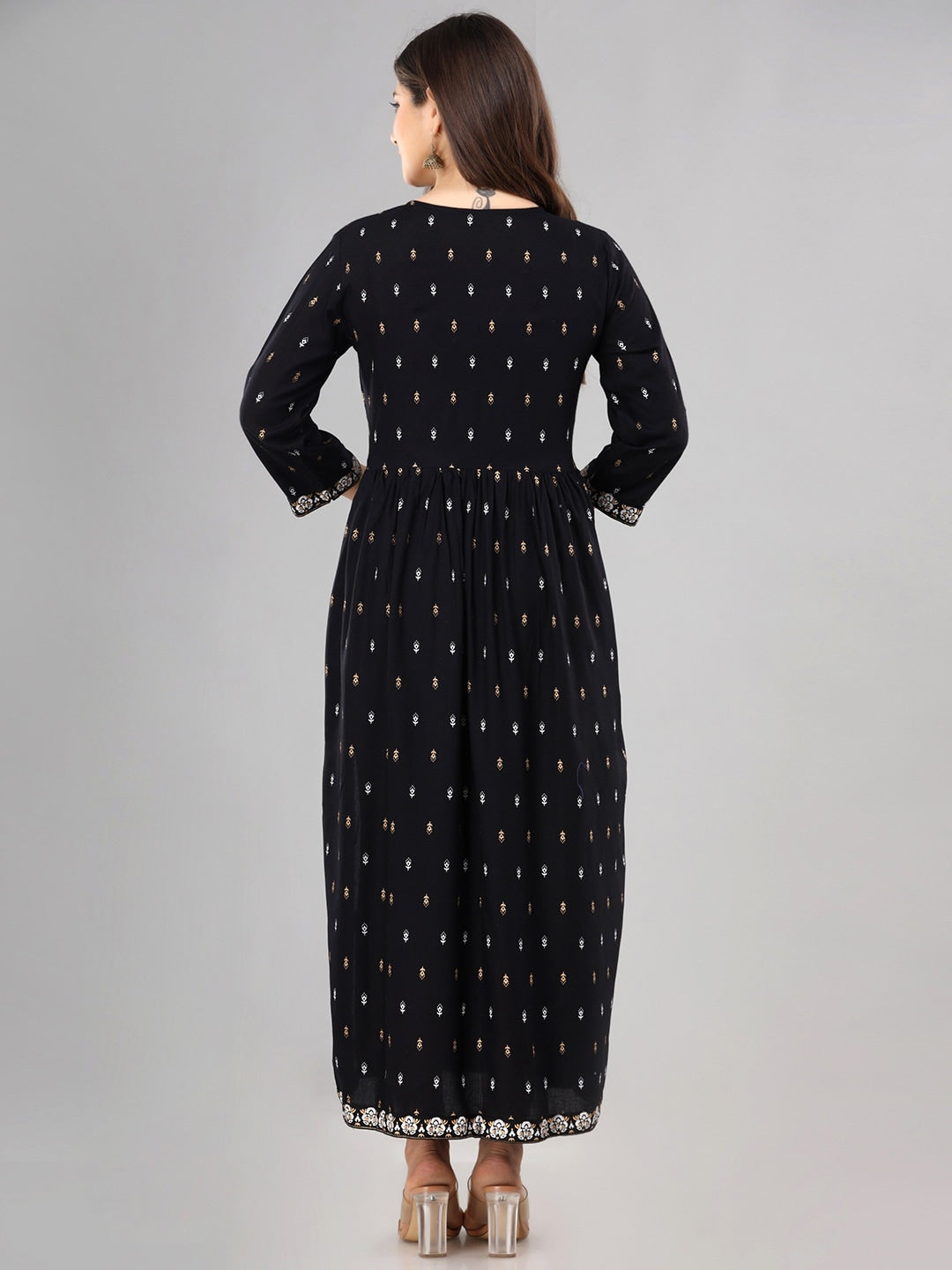 Kalini Women Ethnic Motifs Printed Mirror Work Summer Sheers Anarkali Kurta - Distacart