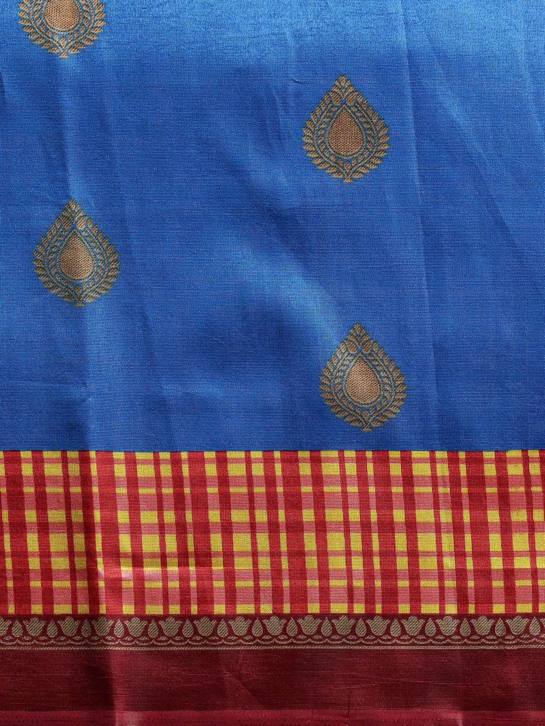 Saree Mall Blue Printed Bhagalpuri Saree - Distacart