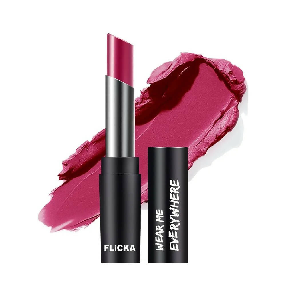 FLiCKA Wear Me Everywhere Creamy Matte Lipstick The Cherry Pie - Pink - Distacart