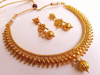 Thumbnail for Metallic Necklace Set with gold drops