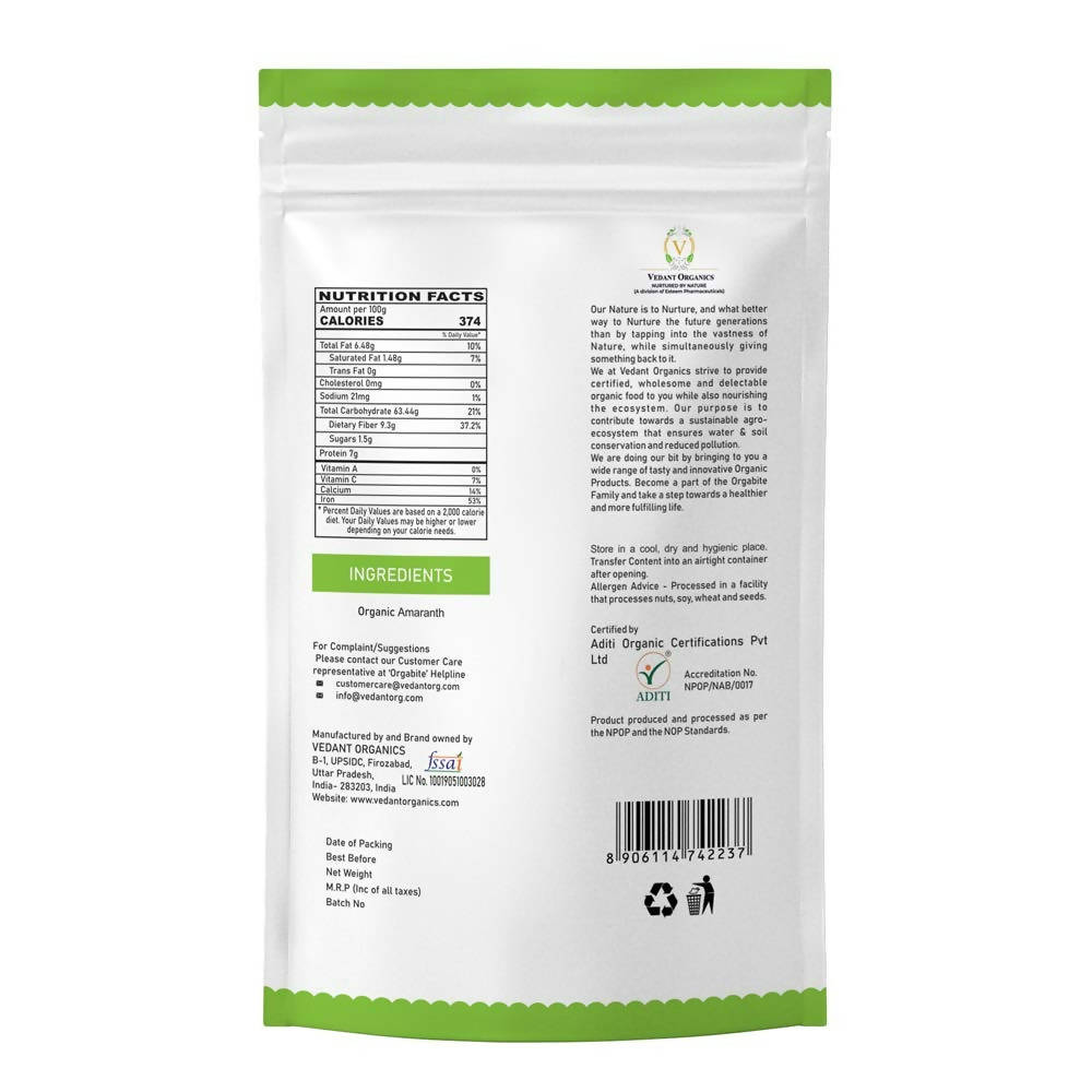 Orgabite Organic Amaranth Flour - Distacart