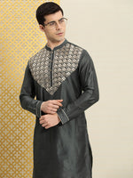 Thumbnail for House of Pataudi Men Embroidered Mirror Work Jashn Kurta - Distacart