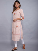 Thumbnail for Kalini Women Orange Embroidery Straight Kurta - Distacart