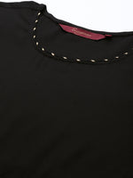 Thumbnail for Sangria Women Black & Gold-Toned Gotta Patti Kurta - Distacart