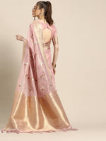 Thumbnail for Saree Mall Ethnic Motifs Silk Blend with Woven Design Border Saree - Distacart