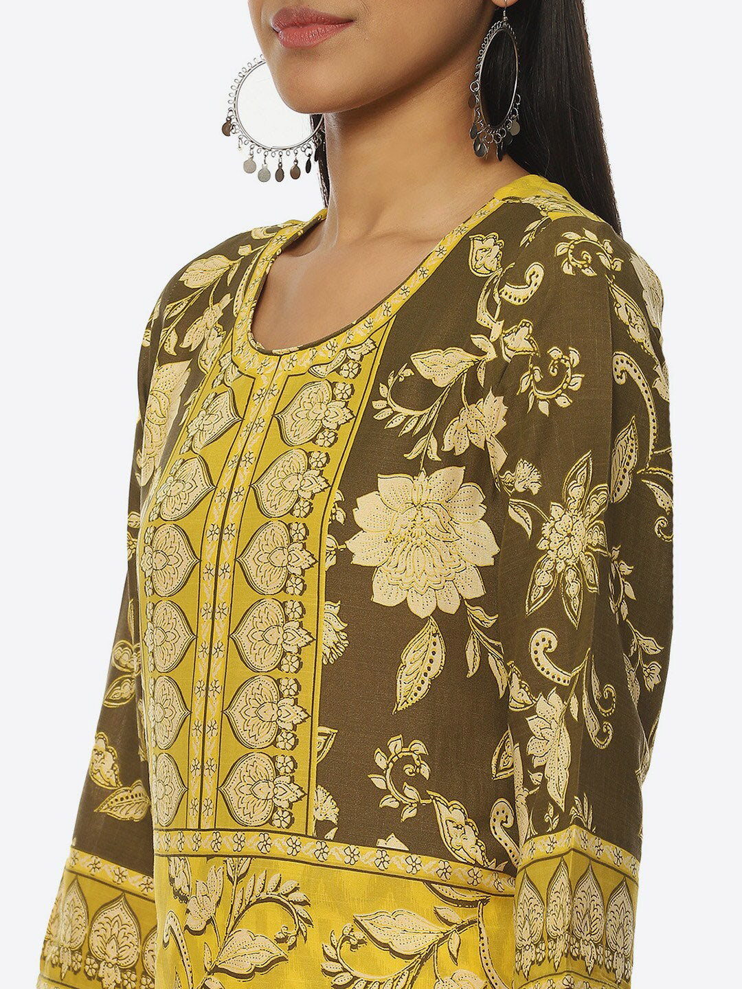 Biba Women Floral Printed Round Neck Kurta - Distacart