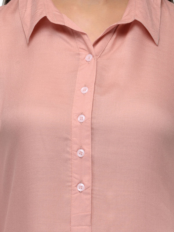 Kalini Women Peach-Coloured Pastels High Low Pathani Kurta - Distacart