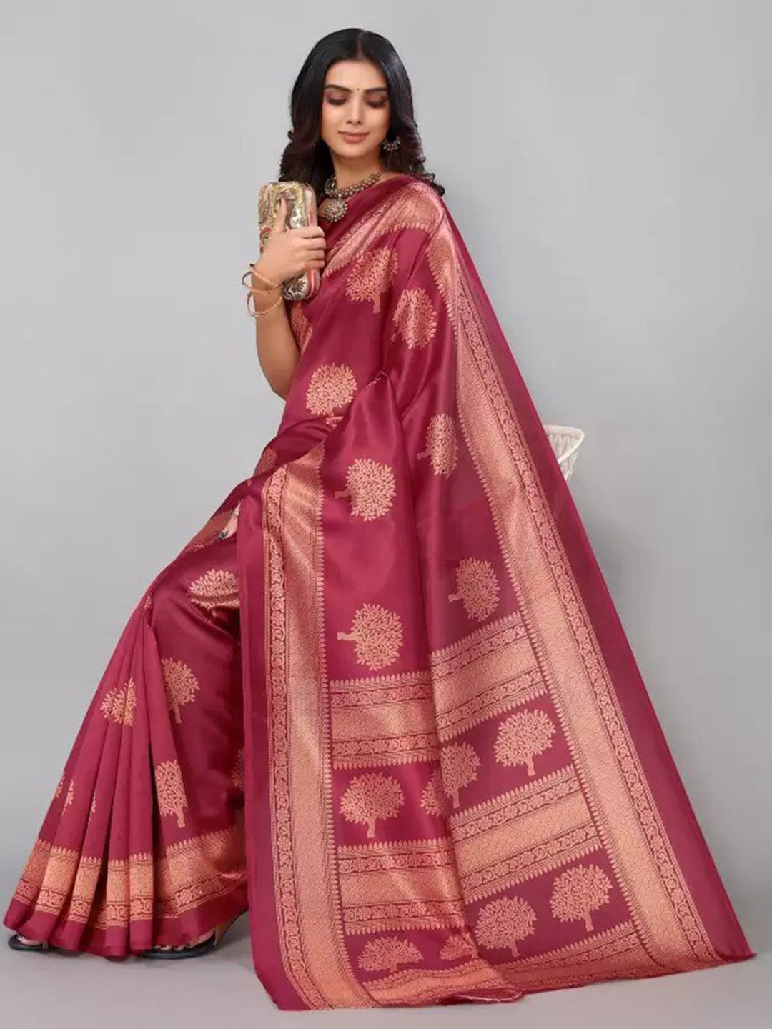 Kalini Floral Cotton Silk Saree - Distacart