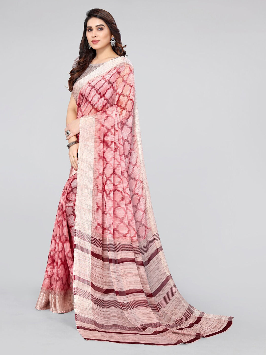 Kalini Printed Chiffon Saree - Distacart