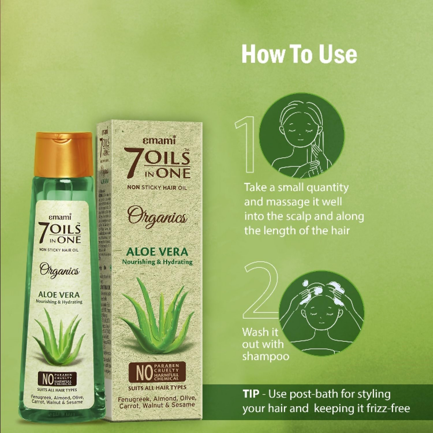 Emami 7 Oils In One Organics Aloe Vera Hair Oil - Distacart