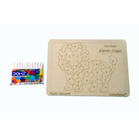 Thumbnail for Kraftsman English Alphabets Wooden Jigsaw Puzzles Lion Shape Puzzle | Color Kit Included - Distacart
