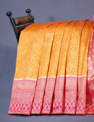 Shades of Yellow Floral Designbanaras Semi Silk Saree By Gayathri Reddy Designer Studio - Distacart