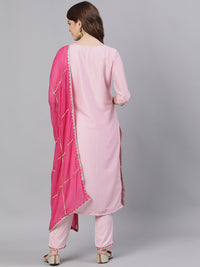 Thumbnail for Ishin Women Pink Embroidered Kurta with Trousers & Dupatta - Distacart