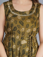 Thumbnail for Kalini Women Bronze-Toned & caput mortuum Ethnic Motifs Printed Anarkali Kurta - Distacart