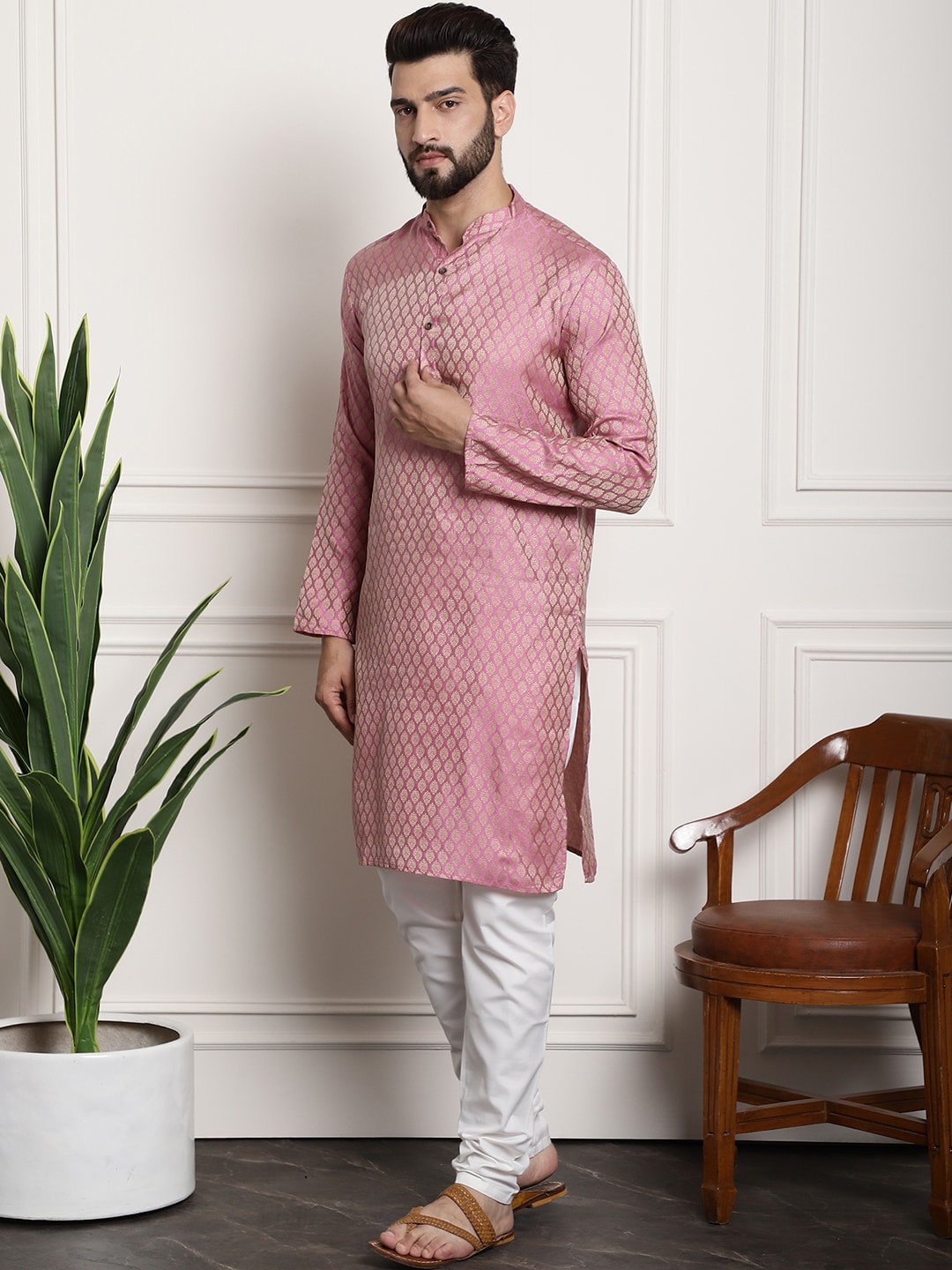 Sojanya Ethnic Motifs Woven Design Straight Kurta With Churidar - Distacart