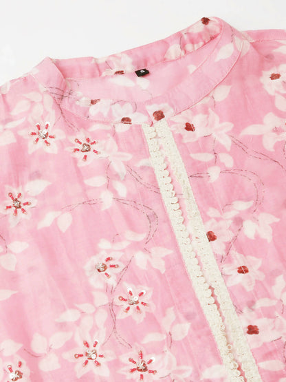 White Cotton Solid Flared Dress with Printed Shrug - Yukti - Distacart