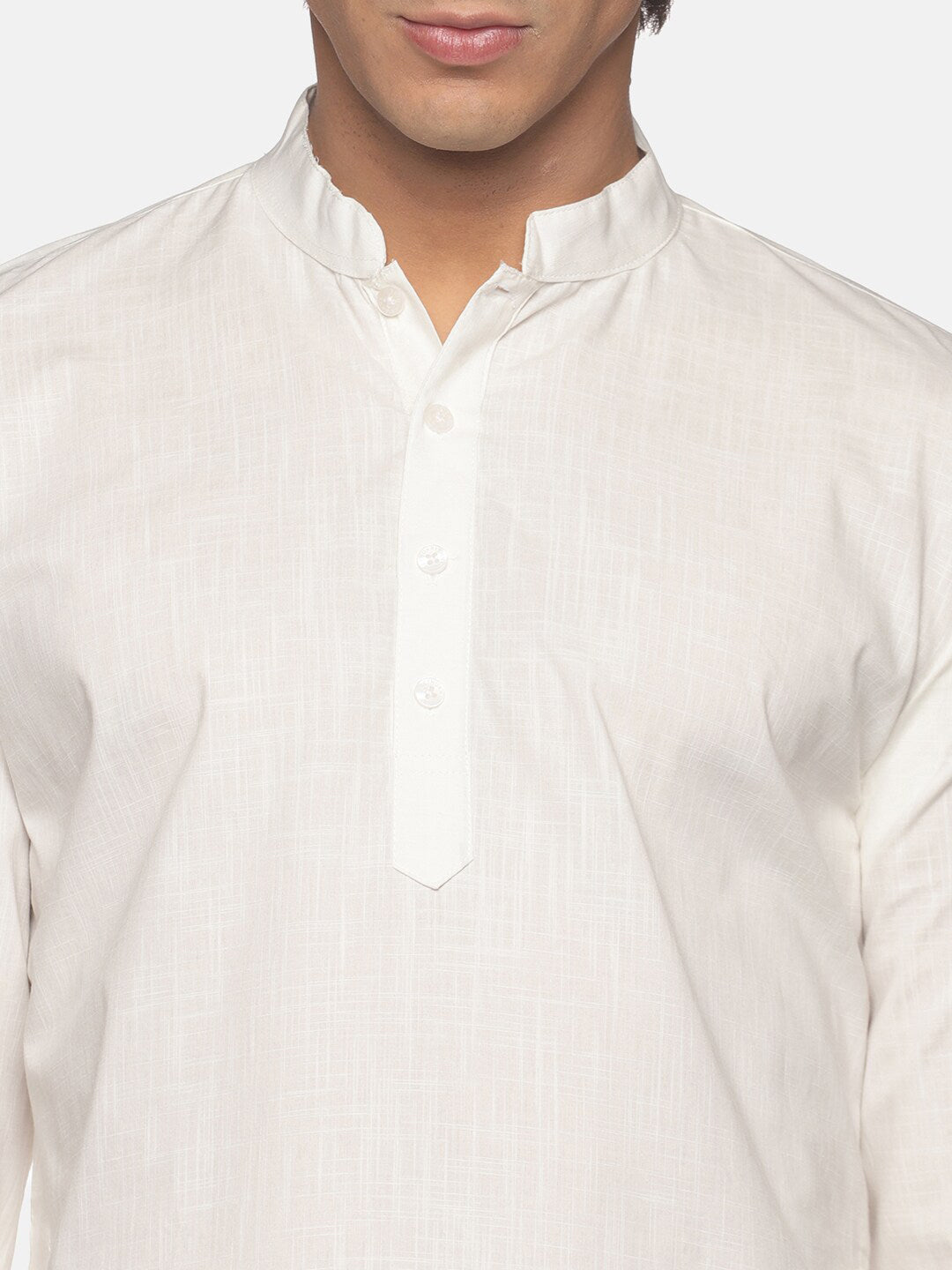 Sethukrishna Men Cream-Coloured Striped Pure Cotton Kurta with Dhoti Pants - Distacart