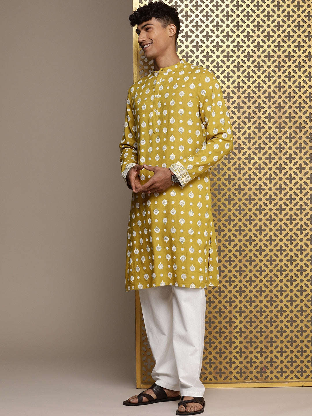 House of Pataudi Jashn Ethnic Motifs Printed Kurta - Distacart