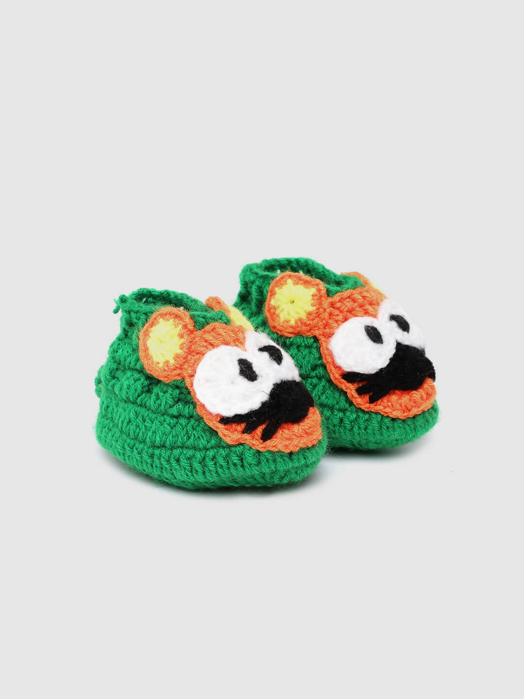 Chutput Kids Woollen Hand Knitted Mouse Detailed Booties - Green - Distacart