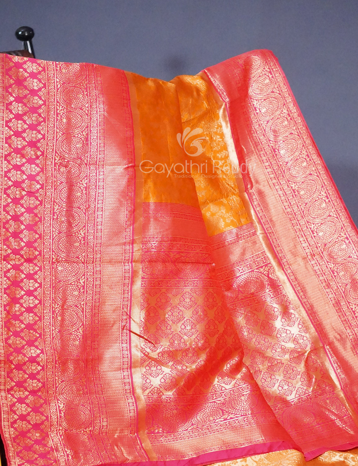 Shades of Yellow Floral Designbanaras Semi Silk Saree By Gayathri Reddy Designer Studio - Distacart
