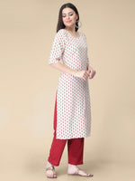 Thumbnail for Kalini Floral Printed Round Neck Kurta with Trousers - Distacart