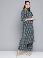 Thumbnail for HERE&NOW Women Ethnic Motifs Printed Gotta Patti Kurta With Palazzos & With Dupatta - Distacart