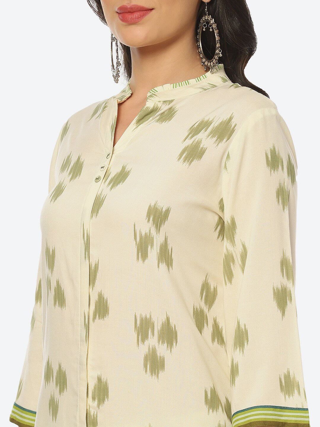 Biba Women Ethnic Printed Ikat Kurta with Trousers - Distacart