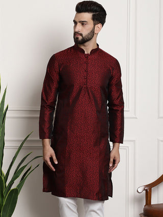 Sojanya Men Maroon Printed Straight Kurta - Distacart