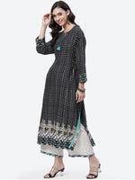 Thumbnail for Biba Women Black & White Printed Kurta With Palazzos - Distacart