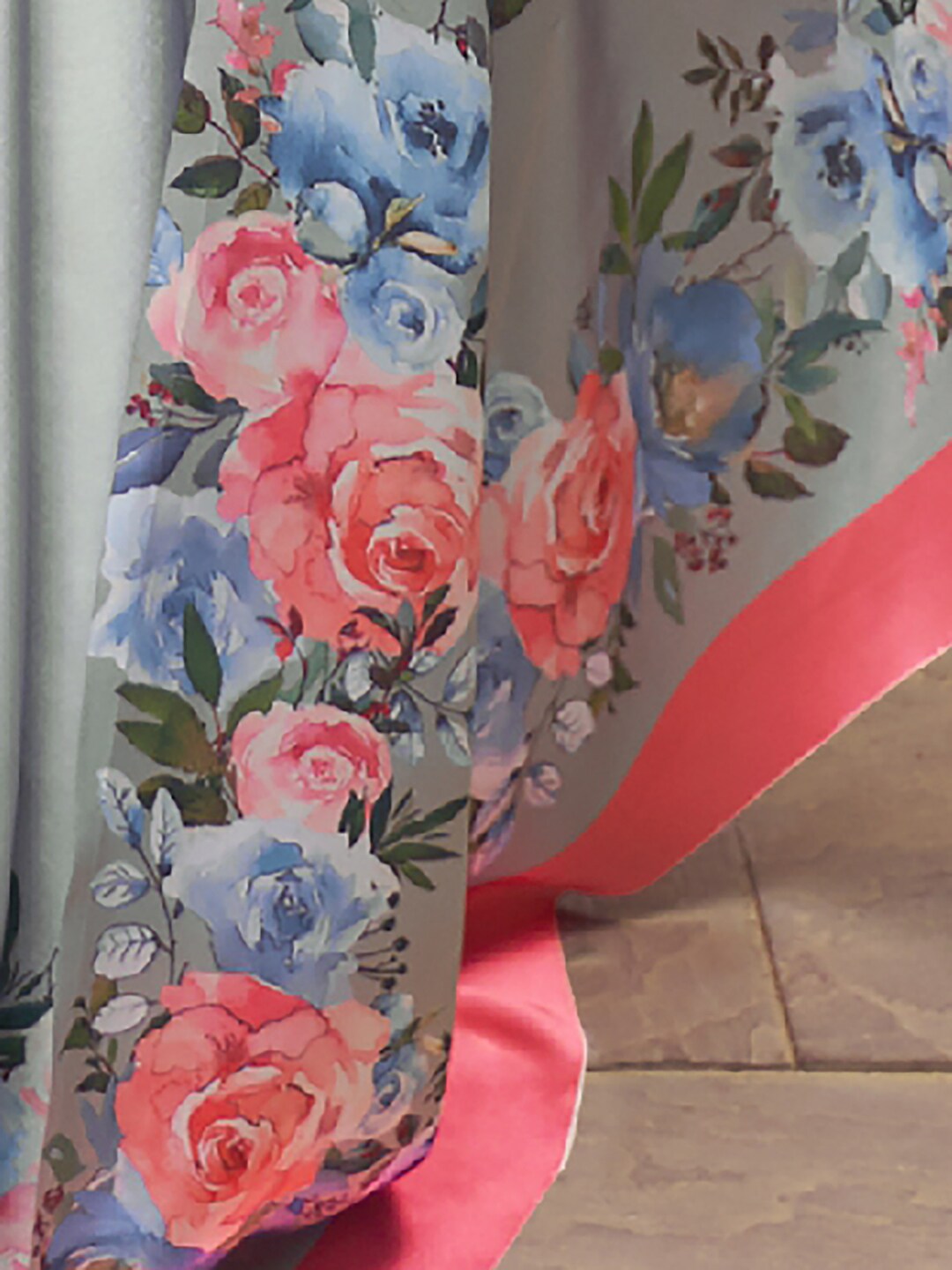 Mitera Grey & Pink Floral Satin Banarasi Saree - Distacart