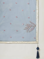 Thumbnail for House of Panchhi Navy blue Net Sequinse Work Lehenga & Blouse with Dupatta - Distacart