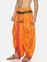 Thumbnail for Sethukrishna Men Orange Solid Readymade Dhoti Pant - Distacart