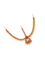 Thumbnail for Yellow Chimes Gold-Toned Green Kundan Layered Temple Bridal Traditional Matha Patti - Distacart