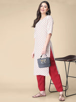 Thumbnail for Kalini Floral Printed Round Neck Kurta with Trousers - Distacart