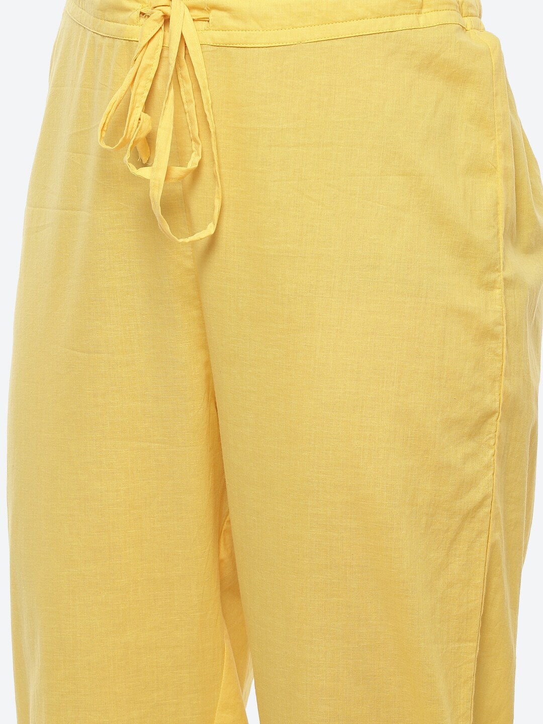 Biba Women Yellow Floral Embroidered Kurta With Trousers & Dupatta - Distacart