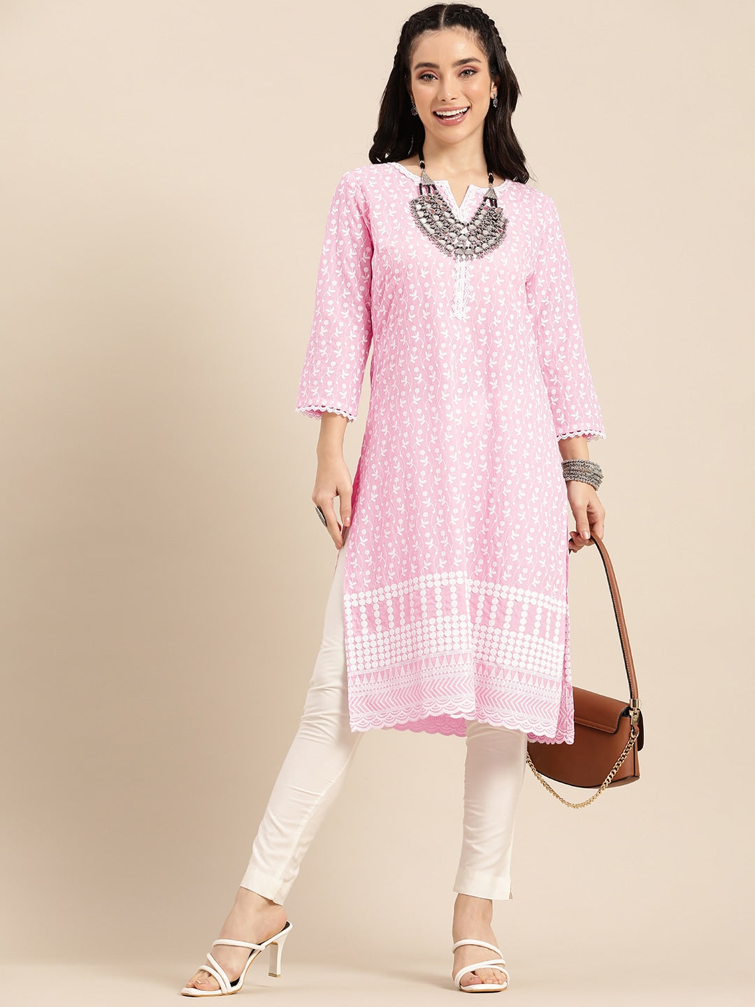 Sangria Women Ethnic Motifs Embroidered Kurta - Distacart