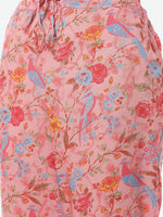 Thumbnail for Biba Women Pink Floral Printed Regular Kurta with Trousers - Distacart