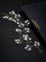 Thumbnail for Panash Women Gold-Toned & White Beaded Tiara - Distacart
