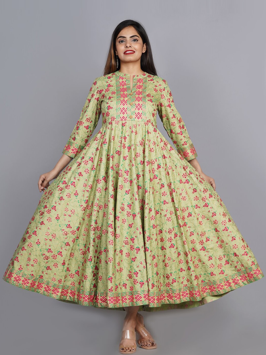Kalini Women Floral Printed Anarkali Kurta - Distacart