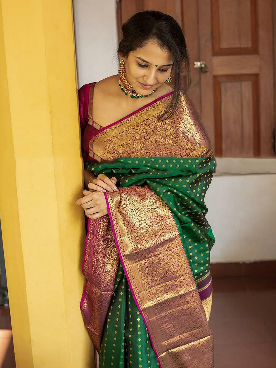 Kalini Ethnic Motifs Woven Design Kanjeevaram Zari Saree - Distacart