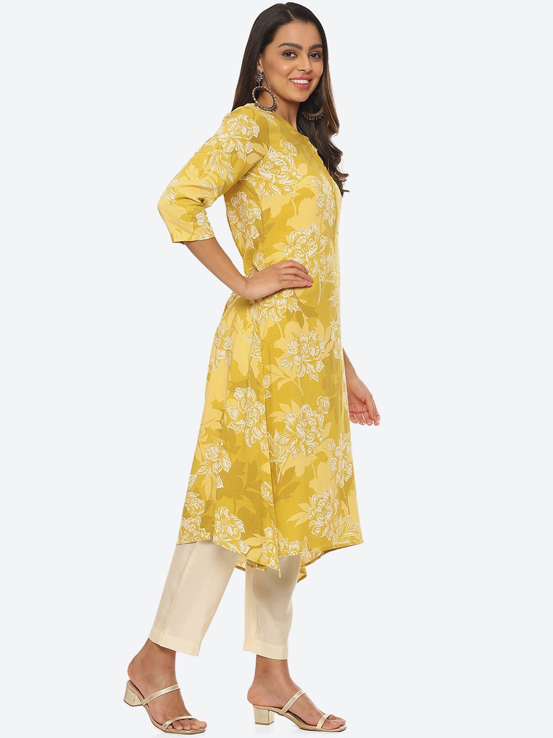Biba Floral Printed A-line Kurta - Distacart