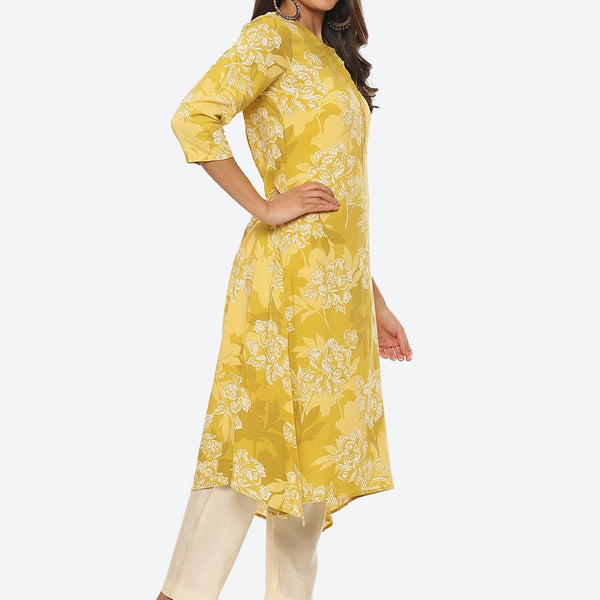 Biba Floral Printed A-line Kurta - Distacart
